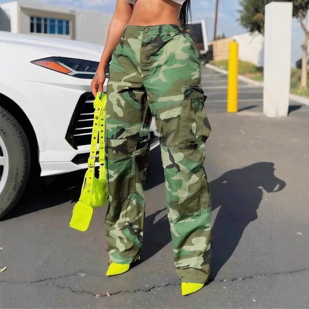 Women's Camouflage Cargo American Fashion Loose Casual Clothing