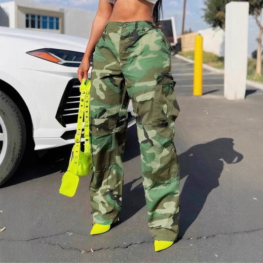 Women's Camouflage Cargo American Fashion Loose Casual Clothing
