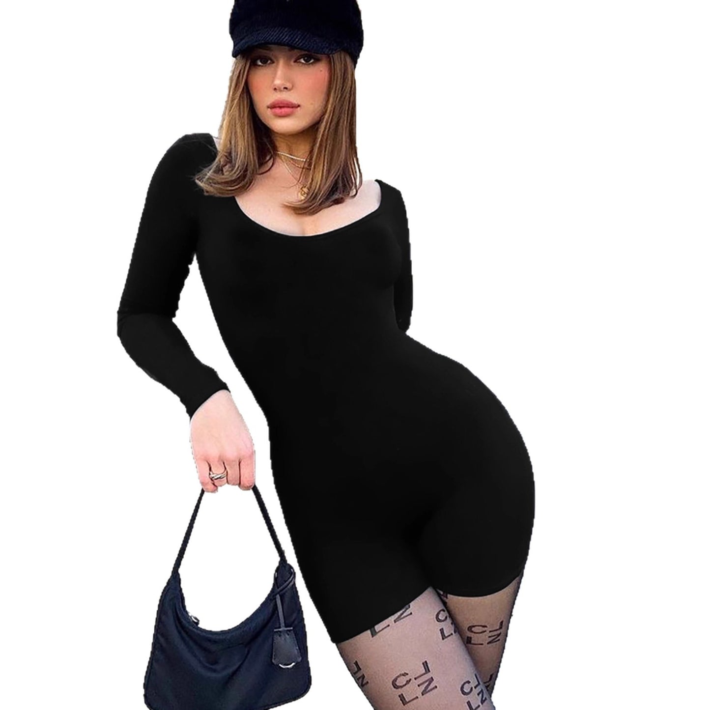 Long Sleeve Belly Contraction Bodybuilding Corset Jumpsuits