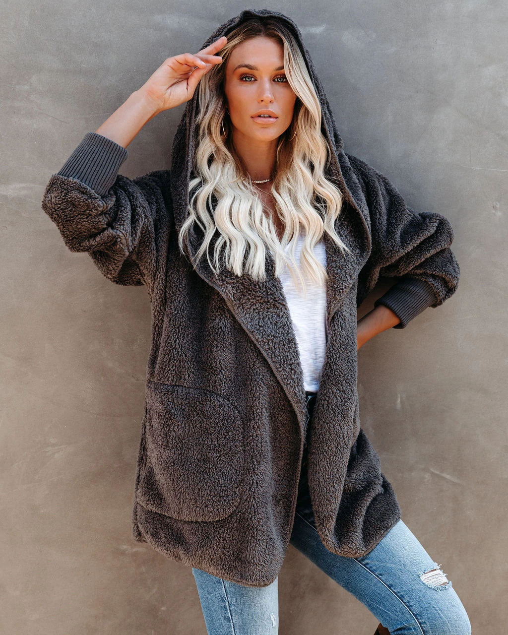 Women's Autumn Long-sleeved Casual Hooded Solid Color Women's Sweater, Sweater