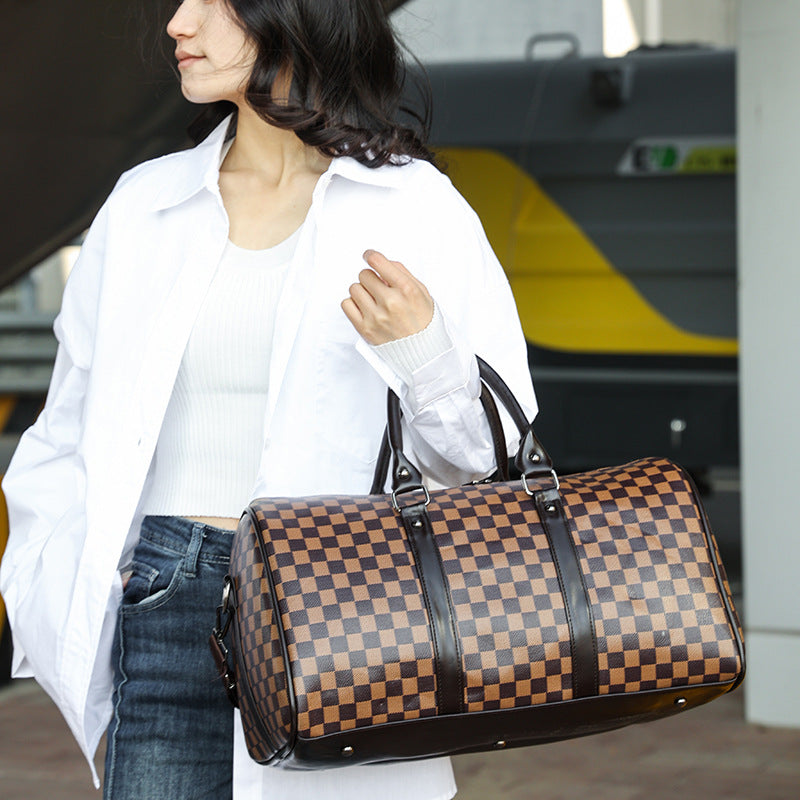 Autumn Short-distance Plaid Fashion Large Capacity Travel Bags