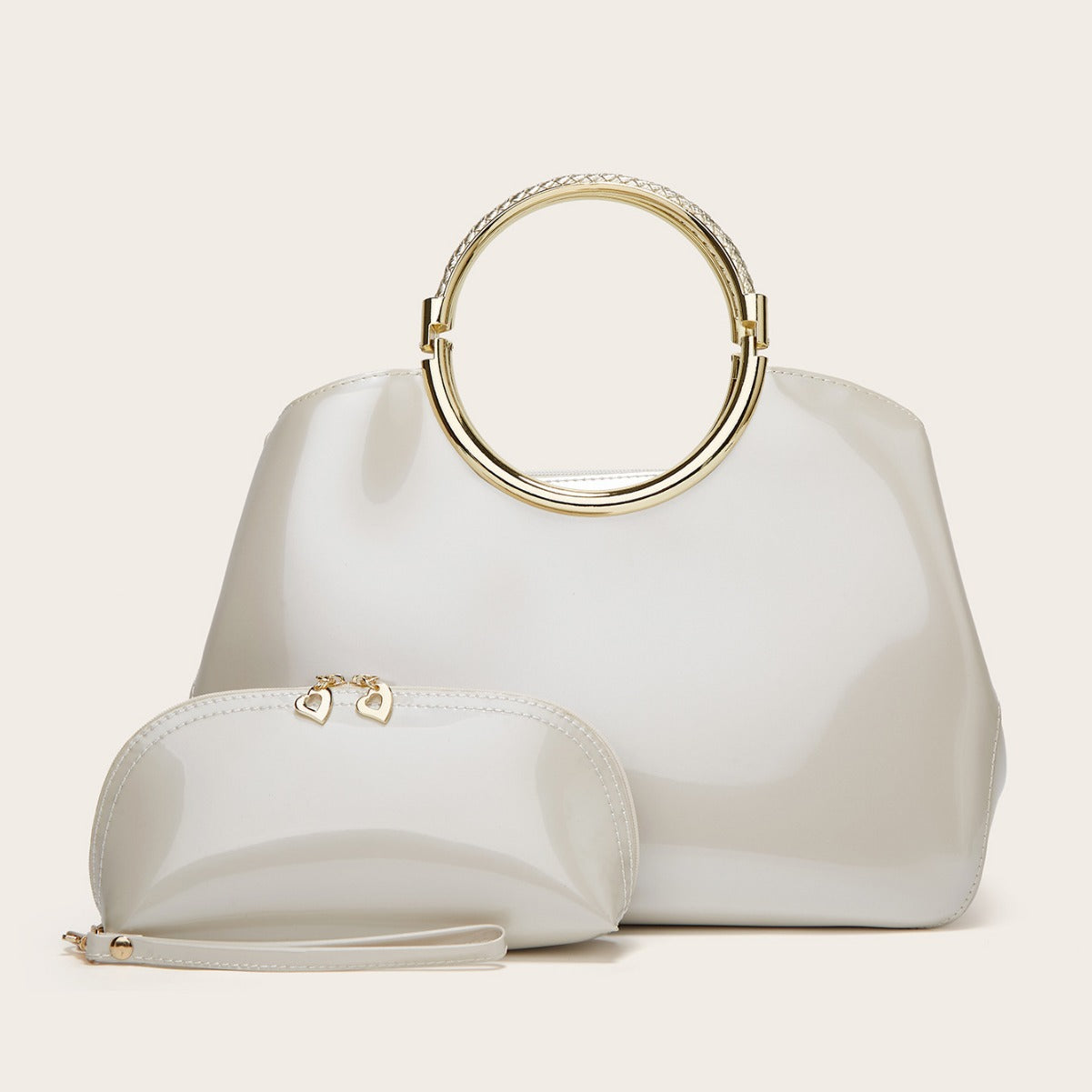 Women's Fashion Patent Leather Red Bridal Handbags