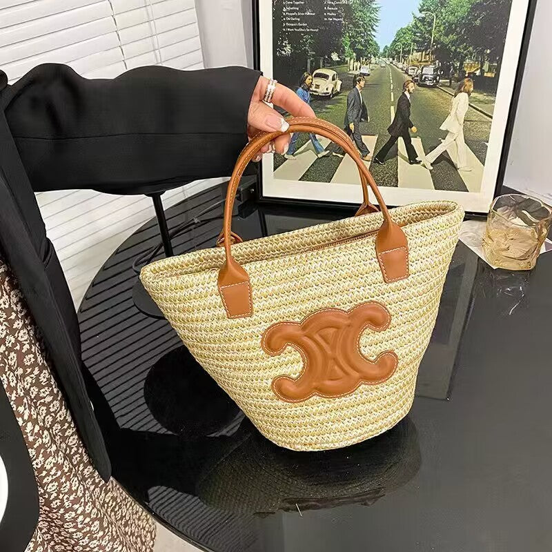Summer Tide Woven Vegetable Basket Arc Crossbody Bags