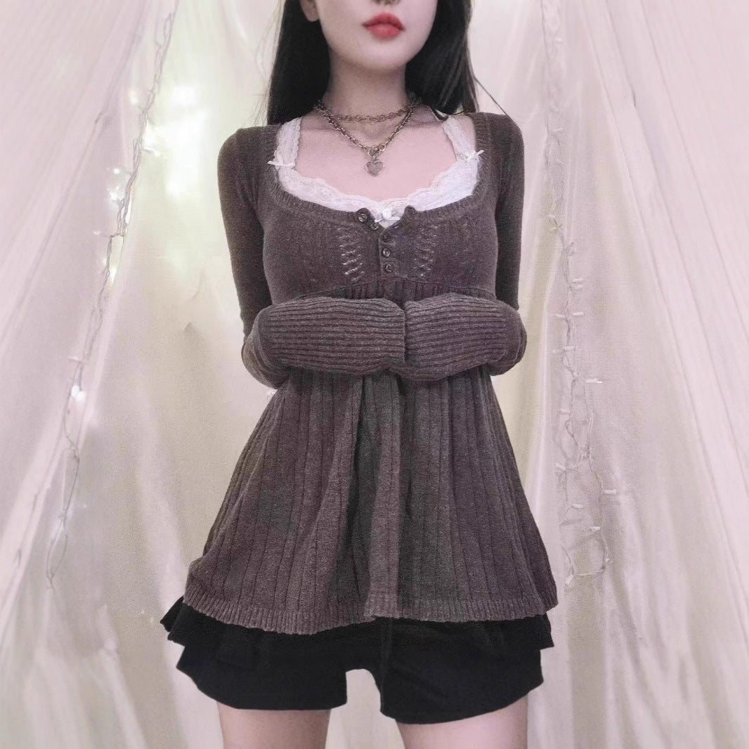 Fashion Comfortable Half Long Sleeve Knitted Sweaters
