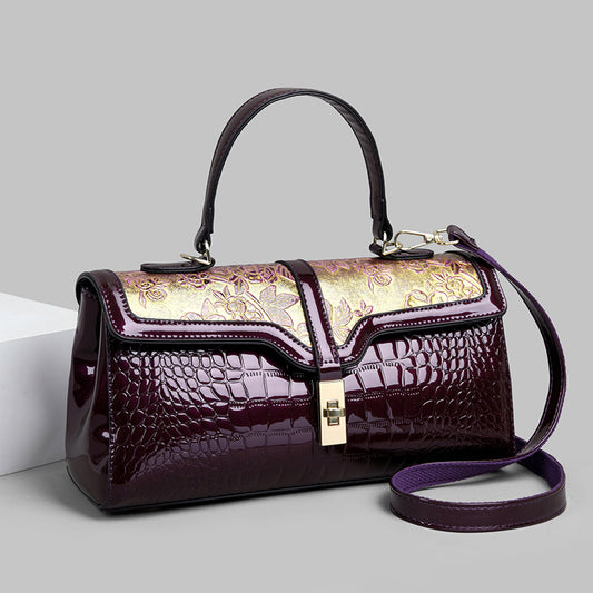 Women's Large Capacity Crocodile Pattern Fashion Retro Tote Bags