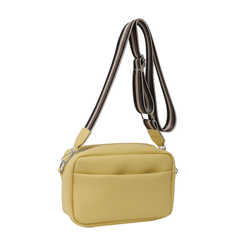 Women's Trendy Pure Color Wide Strap Shoulder Bags