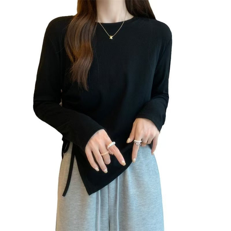 Women's Design Long-sleeved Solid Color Small Bottoming Shirt Women's T-shirt