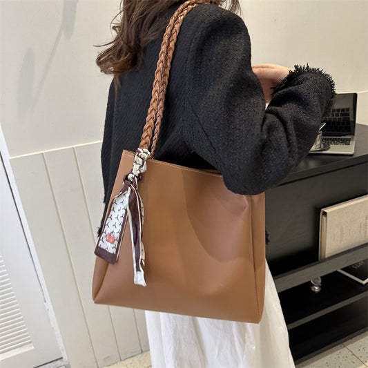 Women's Fashion Big High-grade Woven Strap Large Shoulder Bags