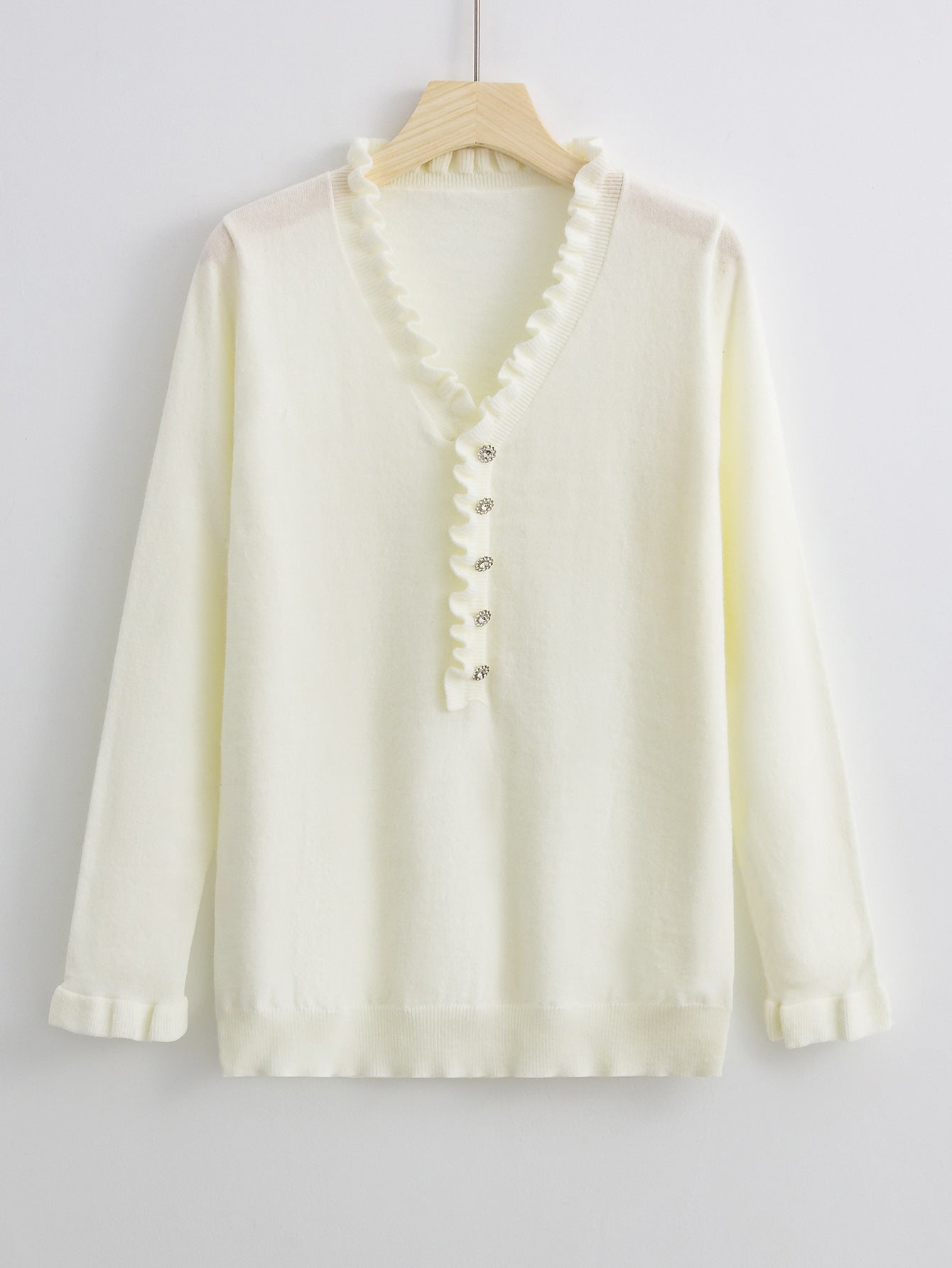 Women's Stylish Autumn Long Sleeve Ruffled Knitwear