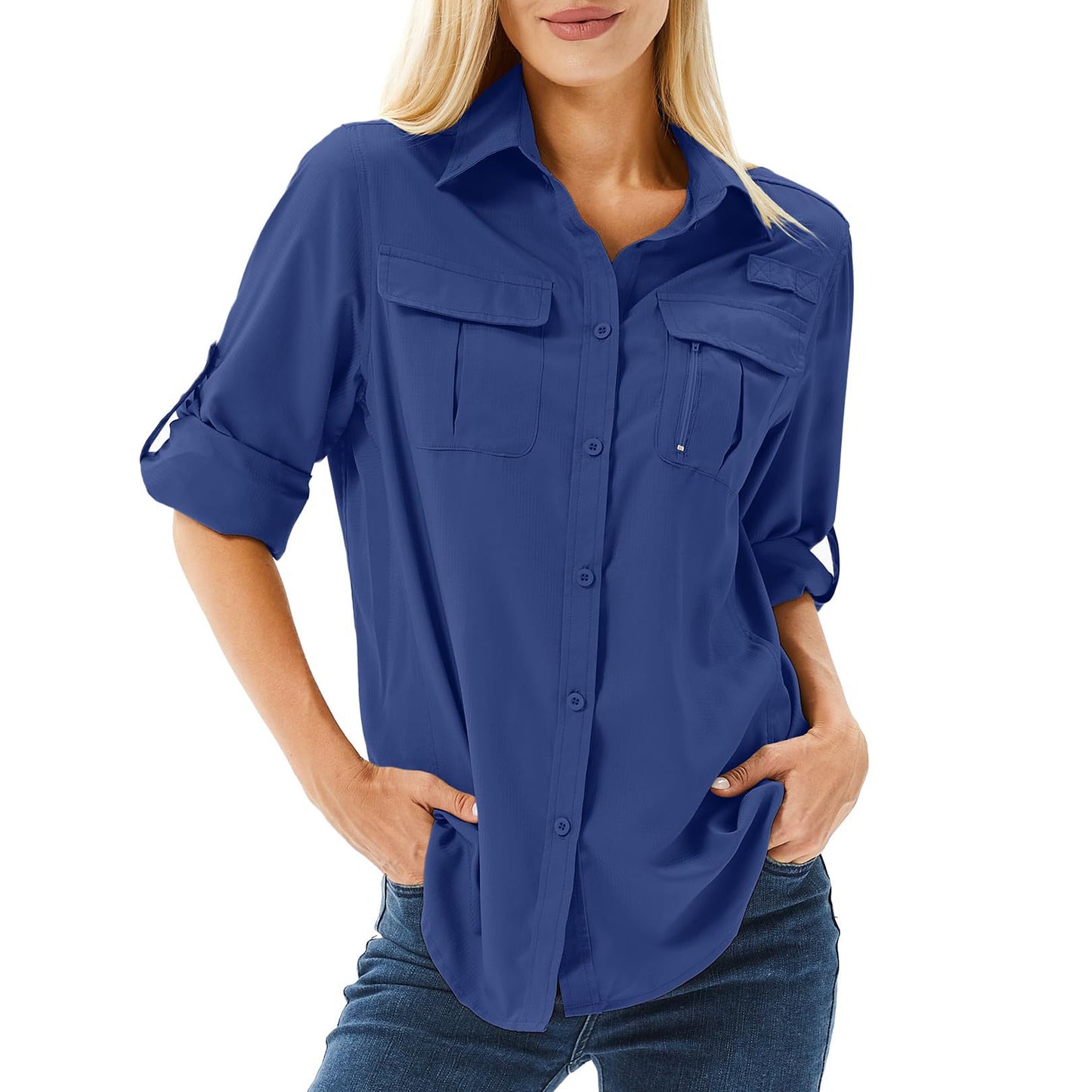 Women's Half Sleeve Outdoor Hiking Fishing Sun Protection Blouses