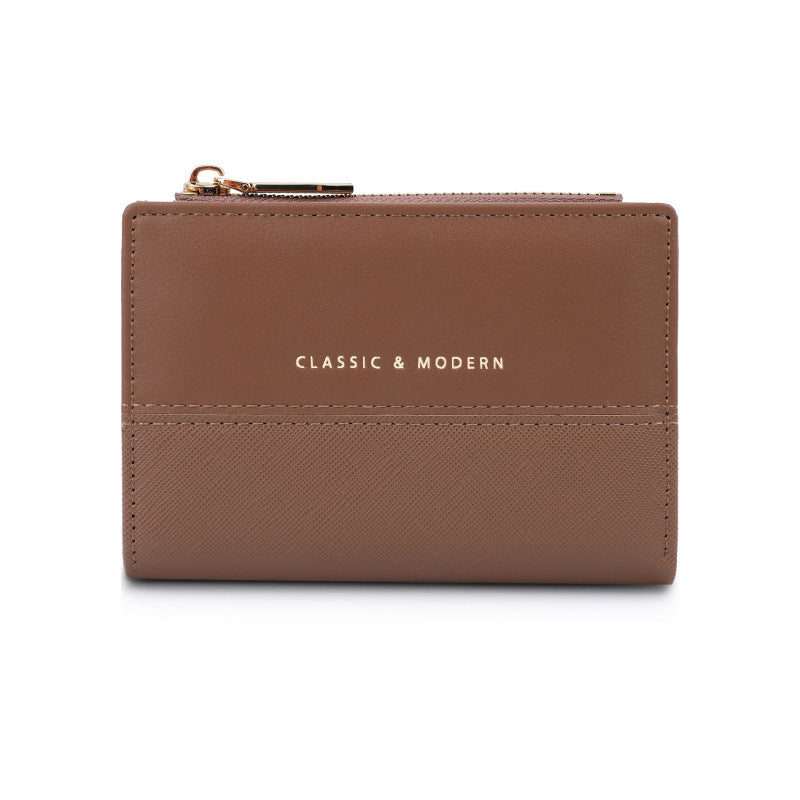 High-grade Folding Stitching Fashion Korean Style Ladies Wallets