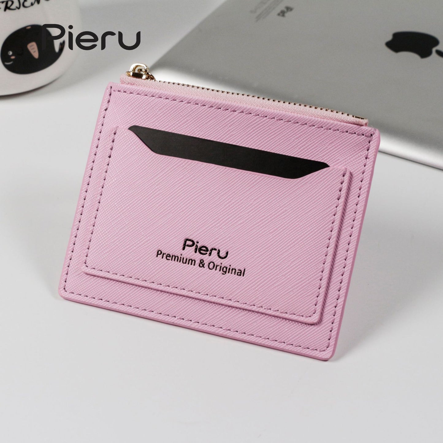 Korean Style Candy Color Simple Zipper Card Holder