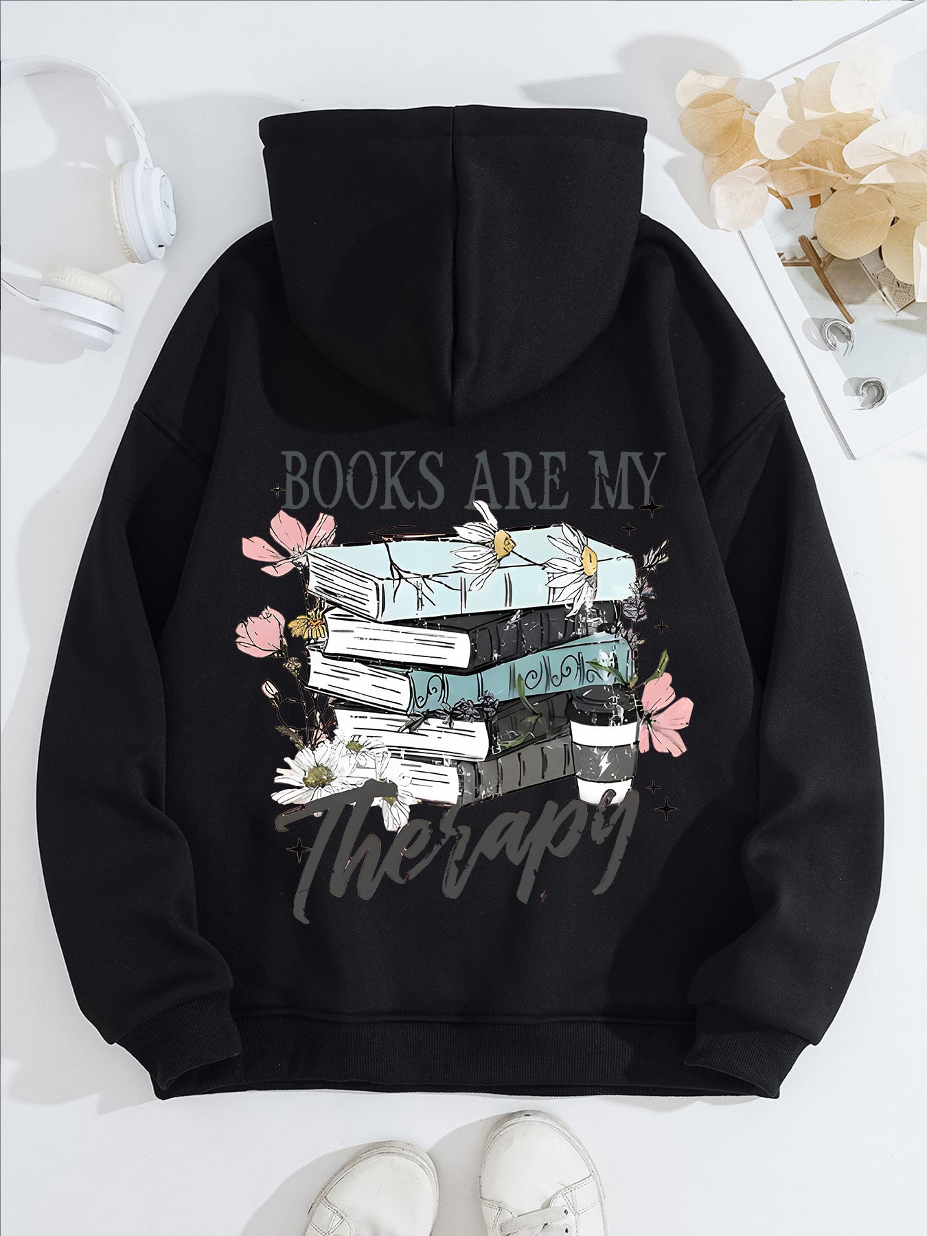 Women's Veet Padded Hooded Sweatshirt Floral Pattern Casual Sweaters