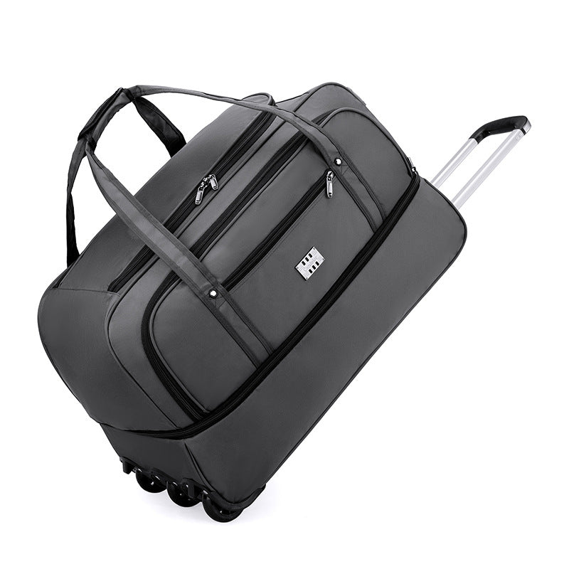 Capacity Oxford Cloth Foldable Tug Heightened Three Wheels Travel Bags