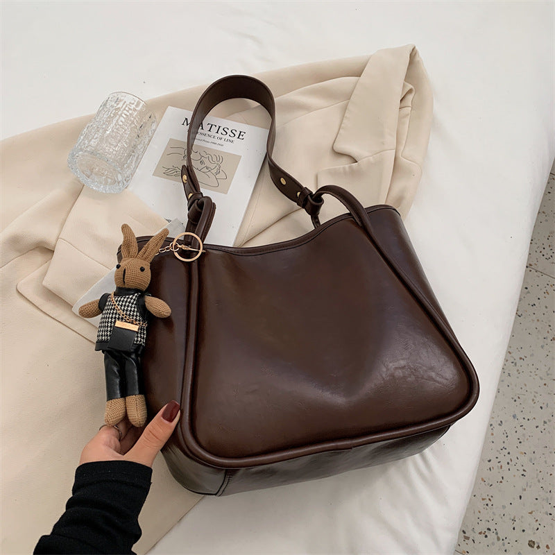Women's Retro Fashion Large Capacity Versatile Texture Bags