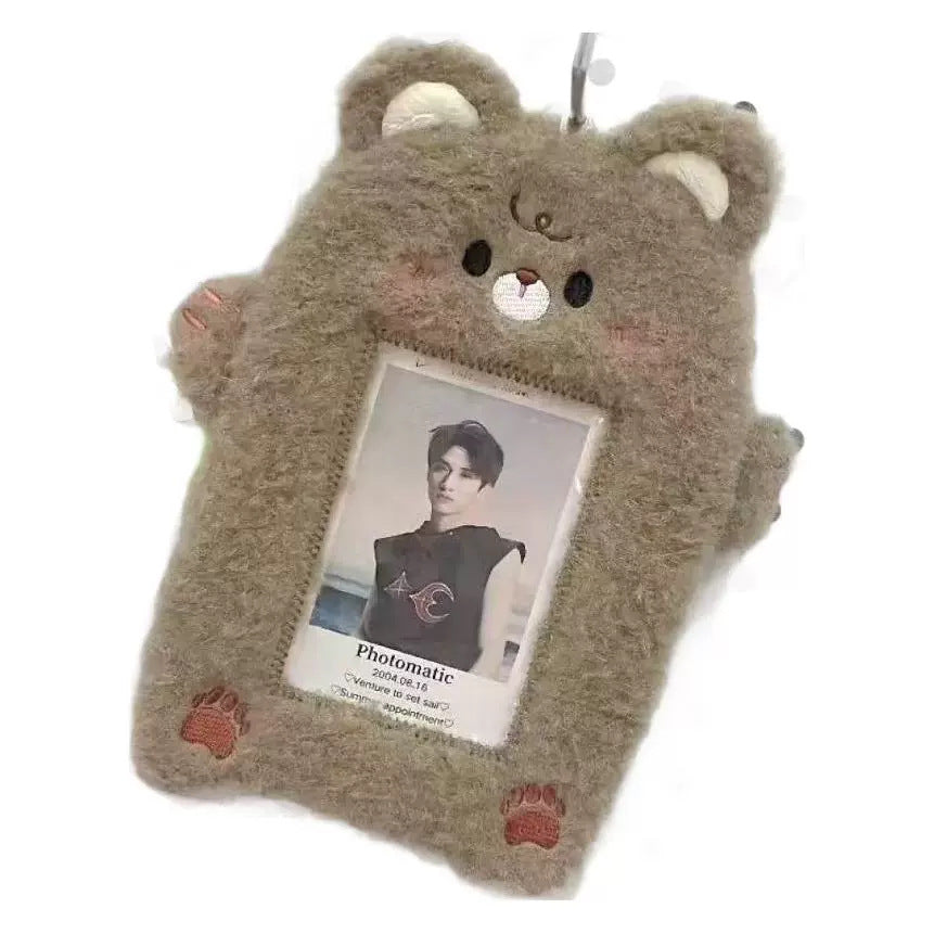 Cute Plush Mini Truck Bus Display Protective Cover Card Holder