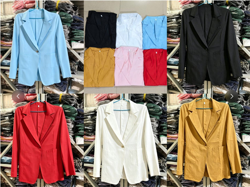 Women's Candy Color Long Sleeve Commuter Style Coats