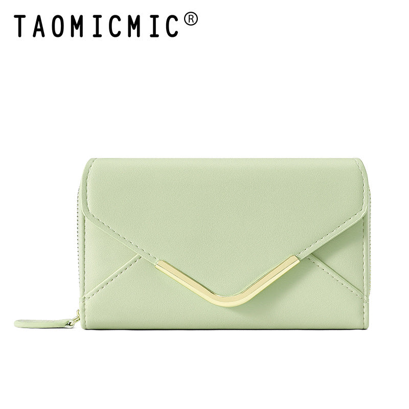 Women's High-grade Envelope Zipper Minimalist Multiple Slots Ladies Wallets