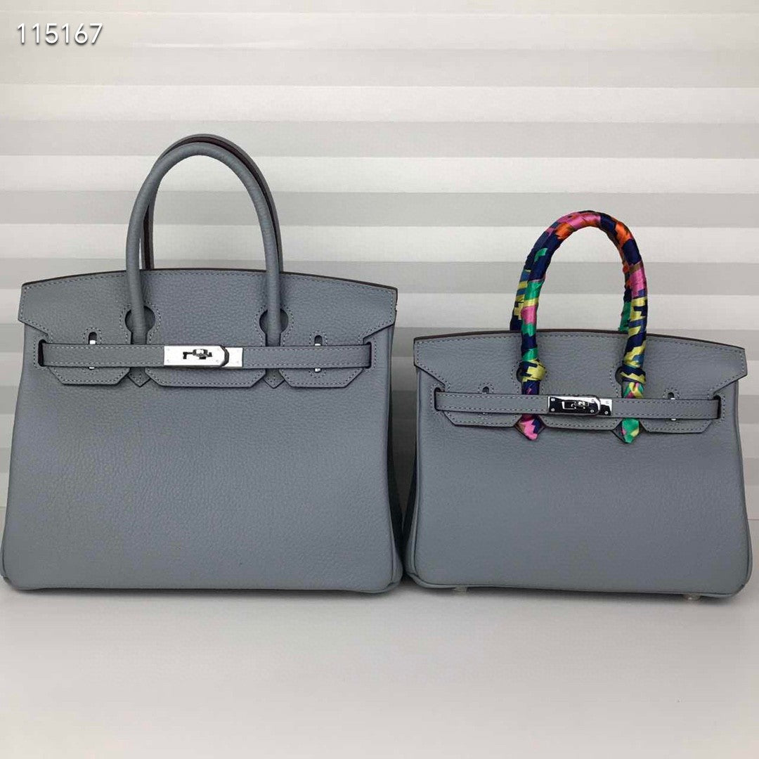 Women's Layer Cowhide Lychee Pattern Leather Kelly Large Handbags