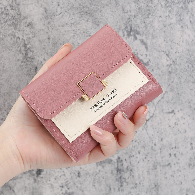 Simple Female Korean Portable Fresh Folding Ladies Wallets