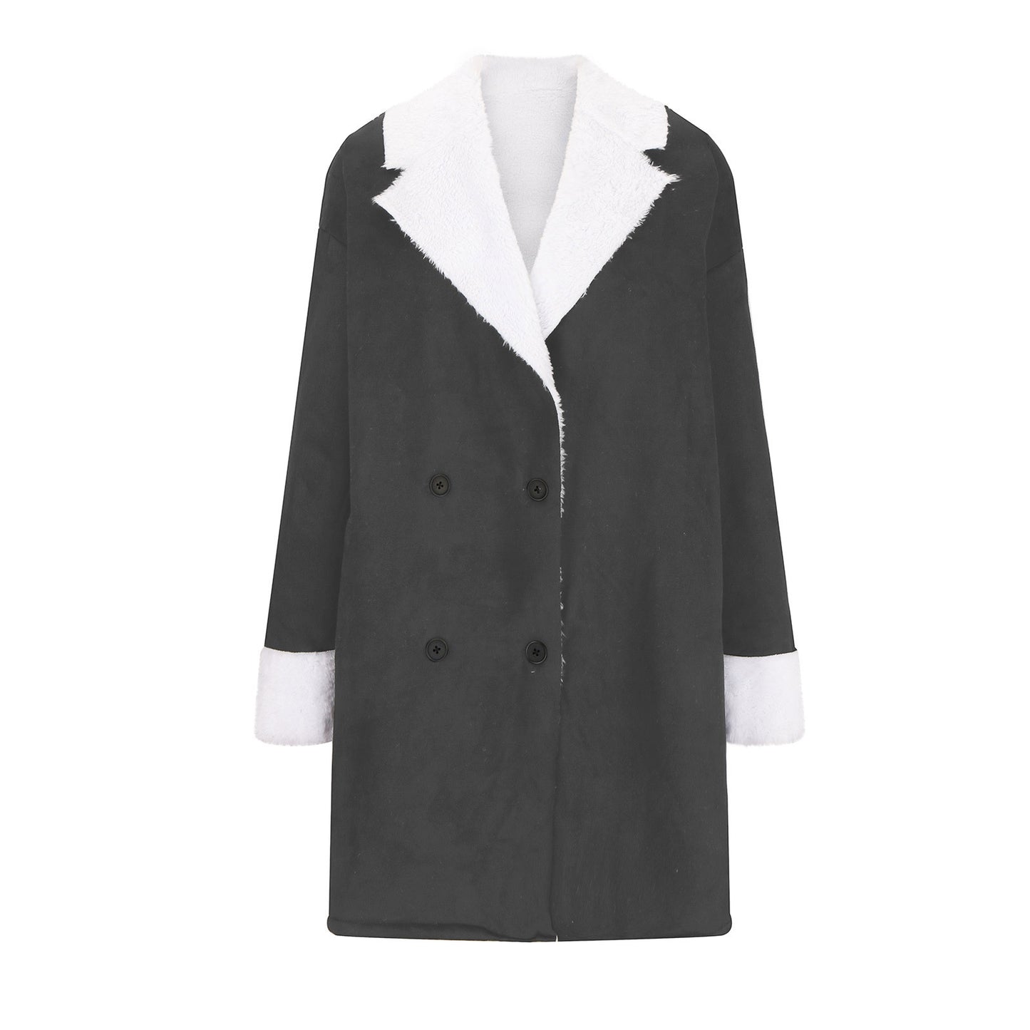 Women's Retro Solid Color Suede Composite Plush Sweaters