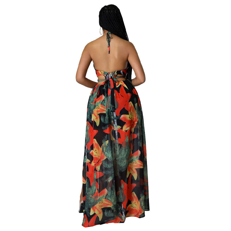 Women's Large Slightly Fat Mid-length Sling French Dresses