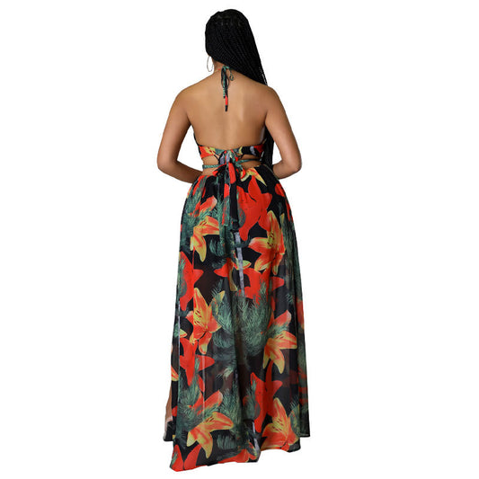 Women's Large Slightly Fat Mid-length Sling French Dresses
