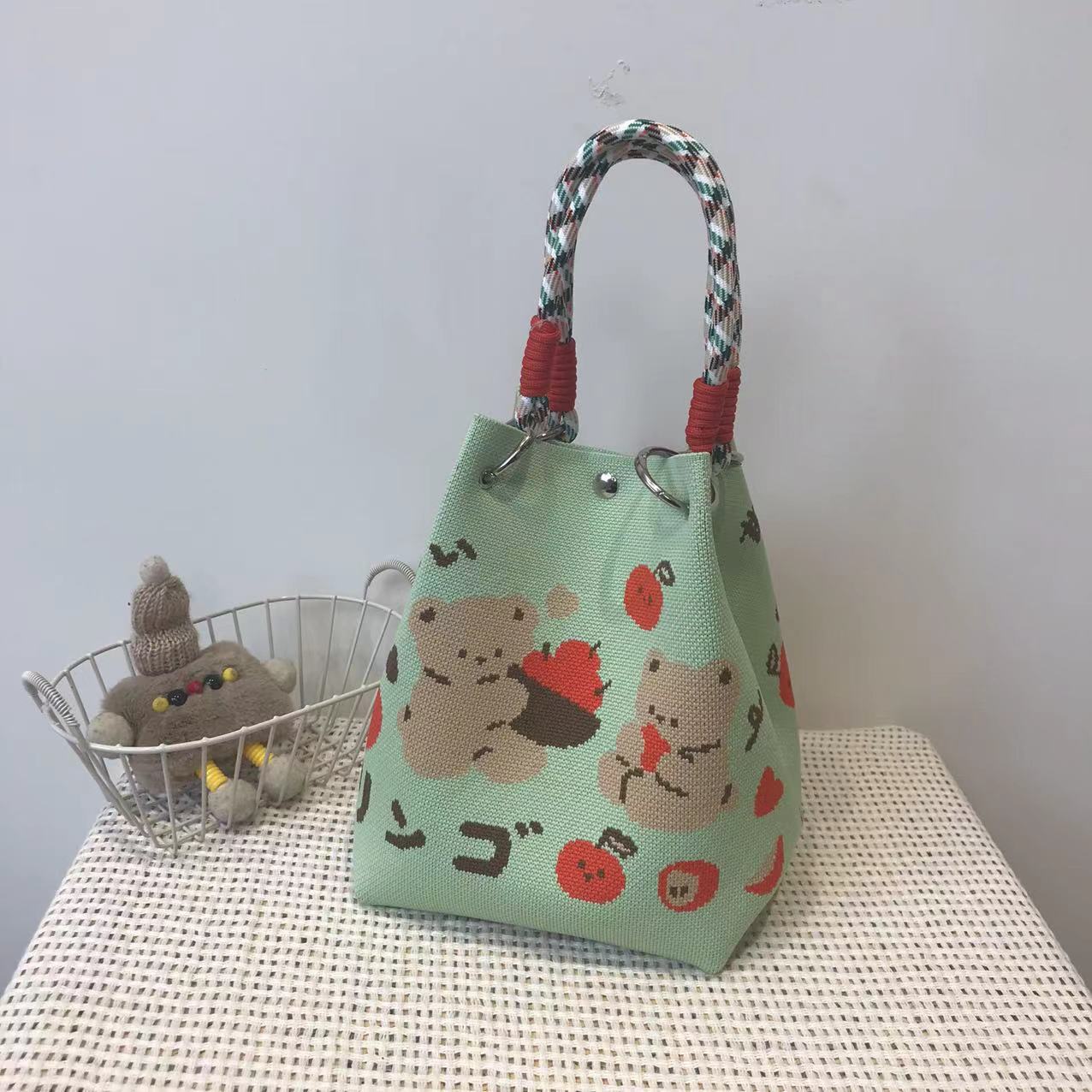 Retro Crazy Bird Knit Leisure Knitted Handbags