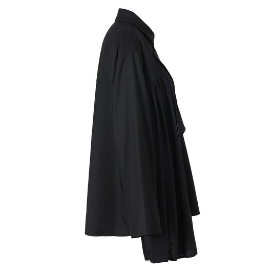 Women's Irregular With Personality Pleated Stitching Shirt Autumn Blouses