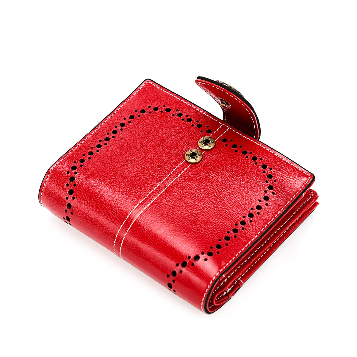 Women's Swiping Short Retro Oil Wax Skin Coin Purses