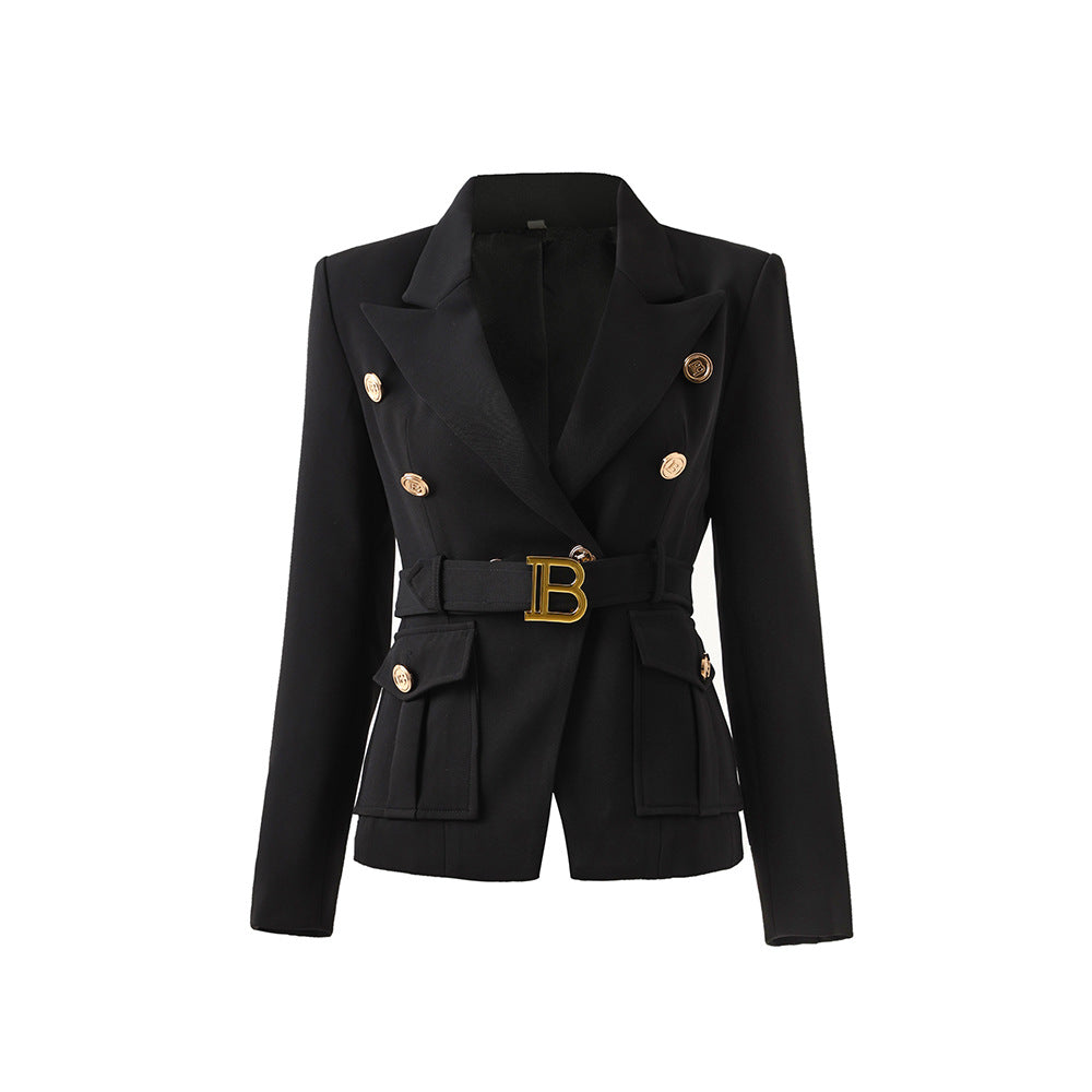 Women's Two-color Pocket Slim Fit Small Business Blazers