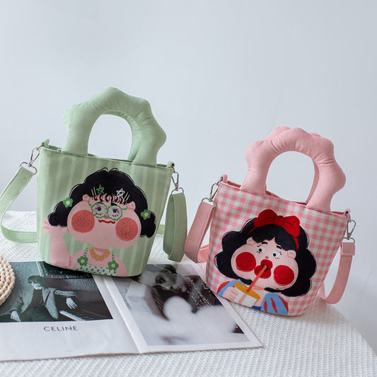 Women's Summer Cartoon Funny Striped Plaid Bags