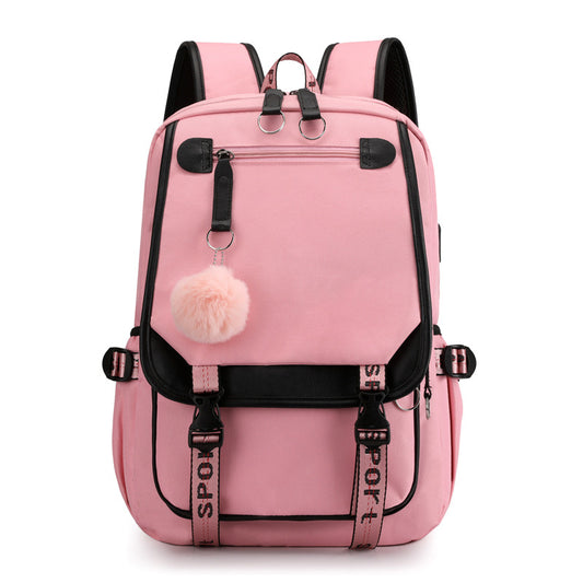 Style Large Capacity Junior High Solid Backpacks