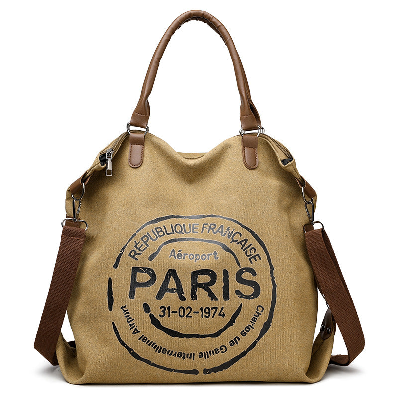 Women's Leisure Canvas Fashion Letter Large Capacity Tote Bags