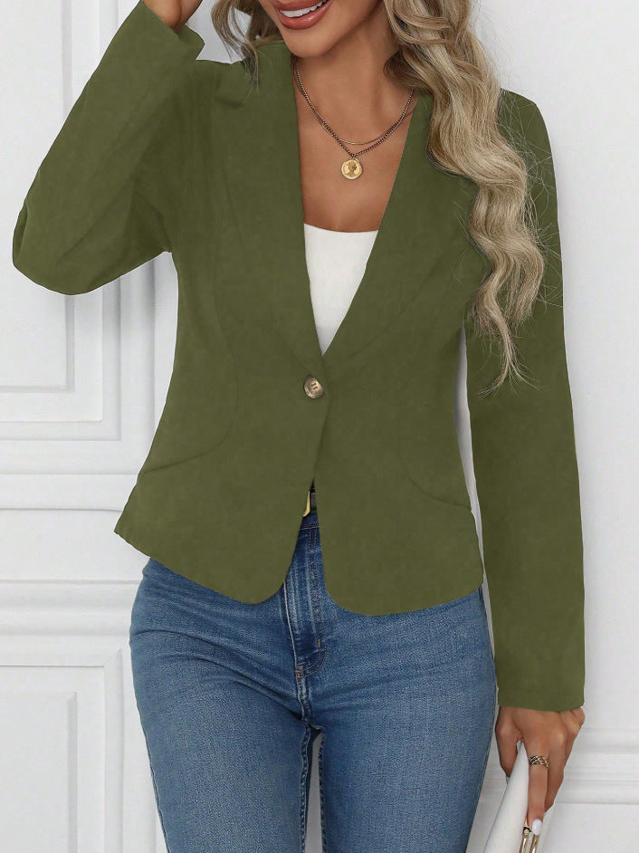 Women's Autumn Solid Color Slim Fit Business Advanced Long Blazers