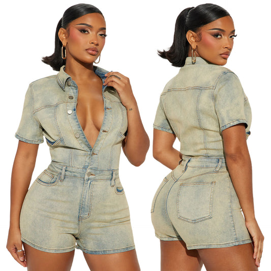 High Elastic Sleeve Slim Fit Slimming Jumpsuits
