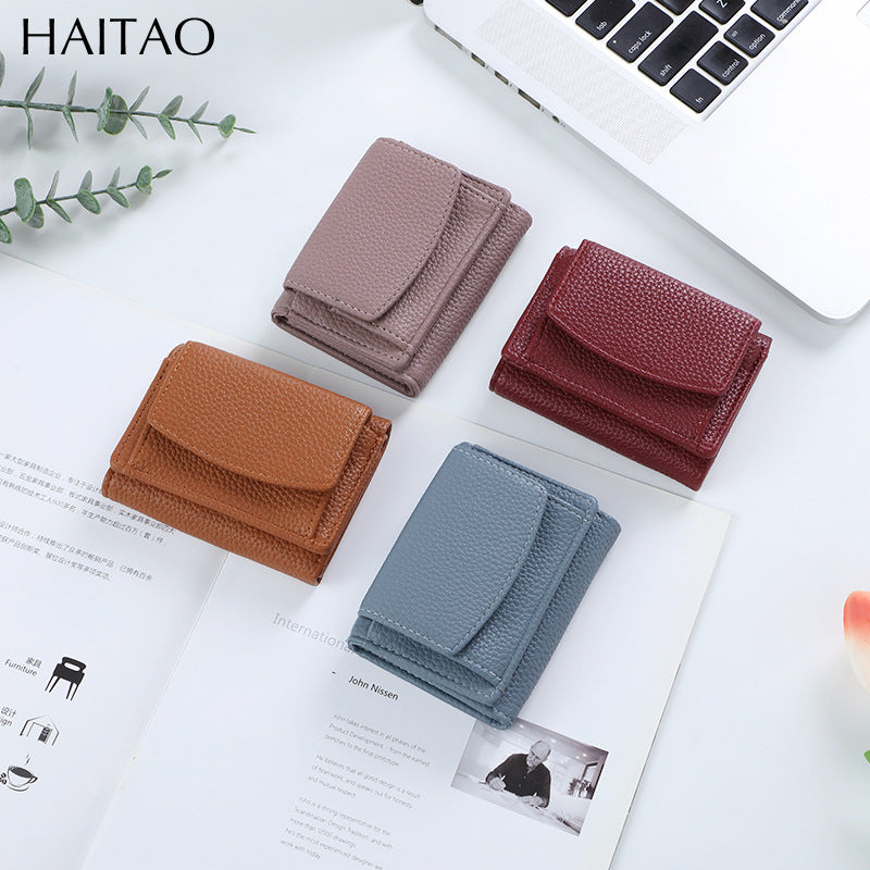 Women's Short Simple Multiple Slots Zipper Mini Bags