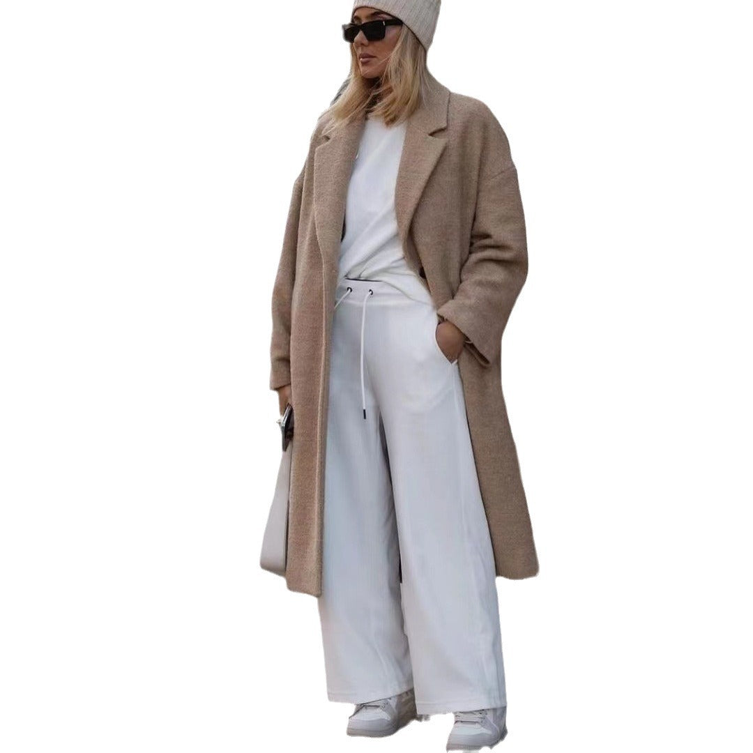 Women's Graceful Warm Long-sleeved Lapel Plush Tops