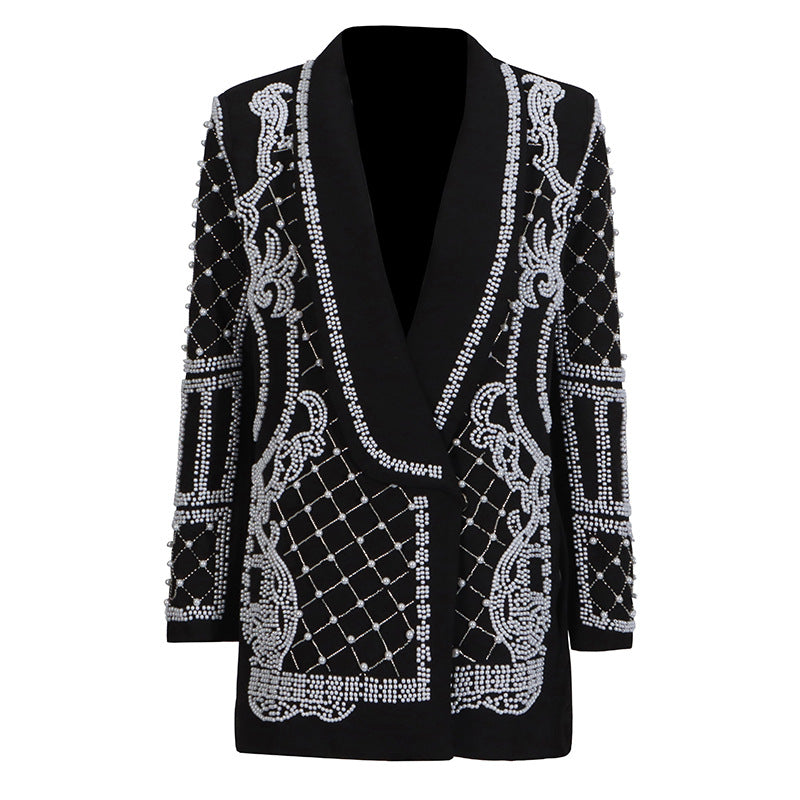Fashionable High-grade Autumn Beaded Rhinestone Temperament Blazers