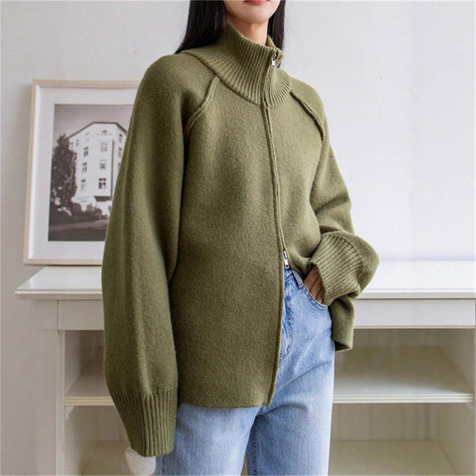 Loose Lazy Style Korean Stand Collar Knitwear