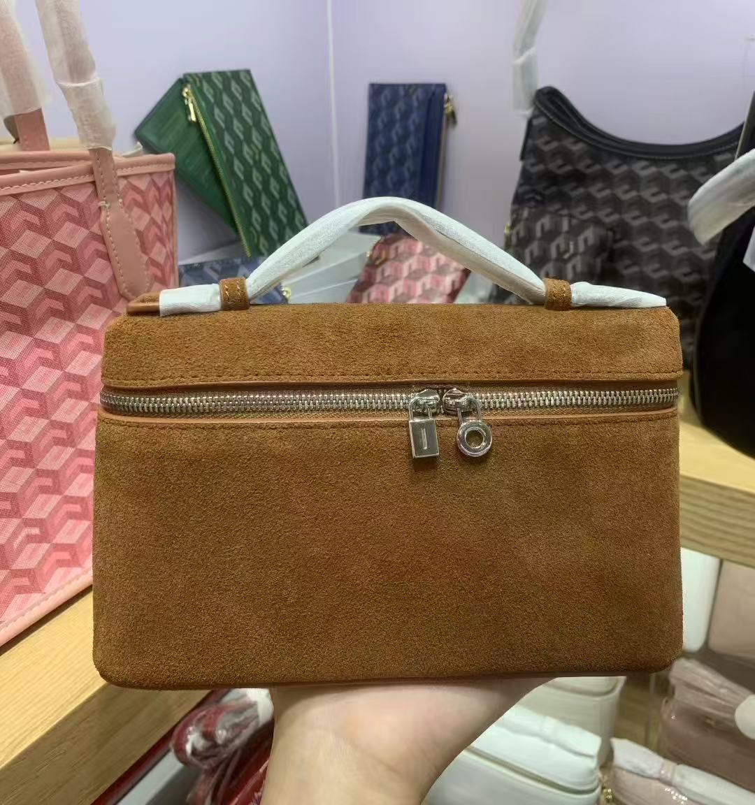 Comfortable Versatile Frosted Suede Lunch Box Crossbody Bags