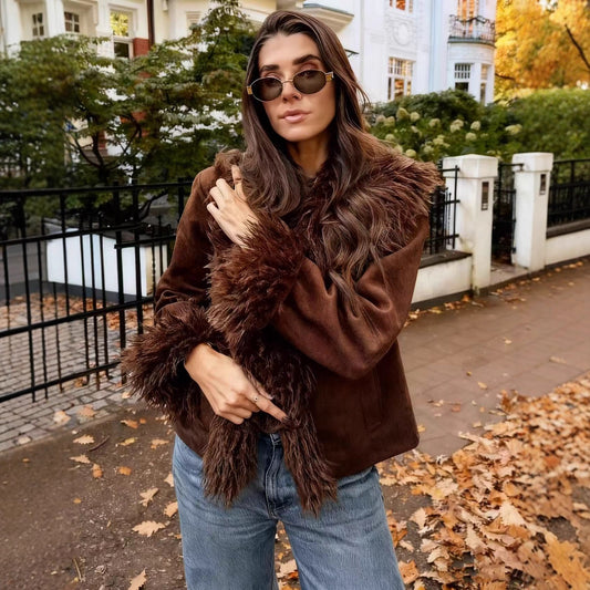 Women's Casual Fashion Faux Fur Effect Jackets