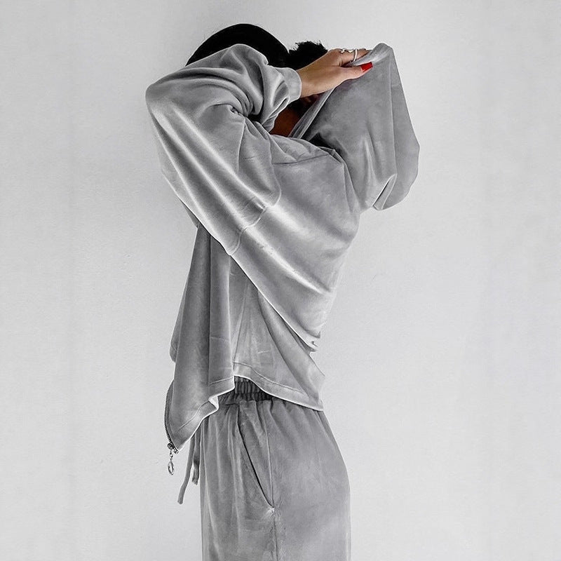 Unique Women's Hooded Sweatshirt Two-piece Winter Fashion Casual Suit
