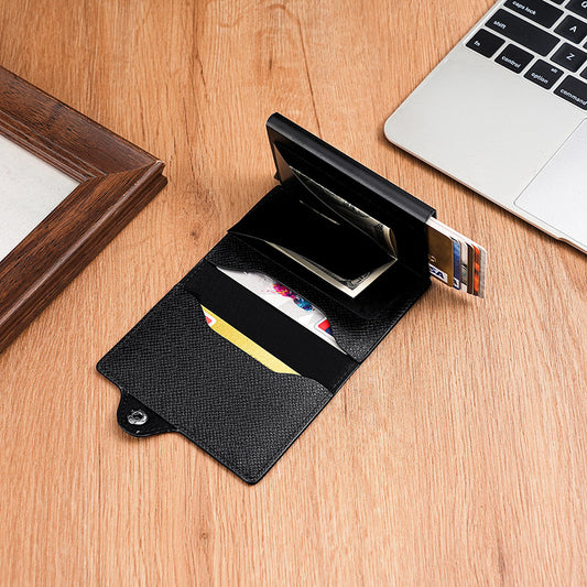Automatic Pop-up Aluminum Box Metal Clamp Card Holder