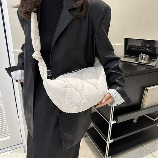 Korean Style Dumpling Embroidered Plaid Nylon Shoulder Bags