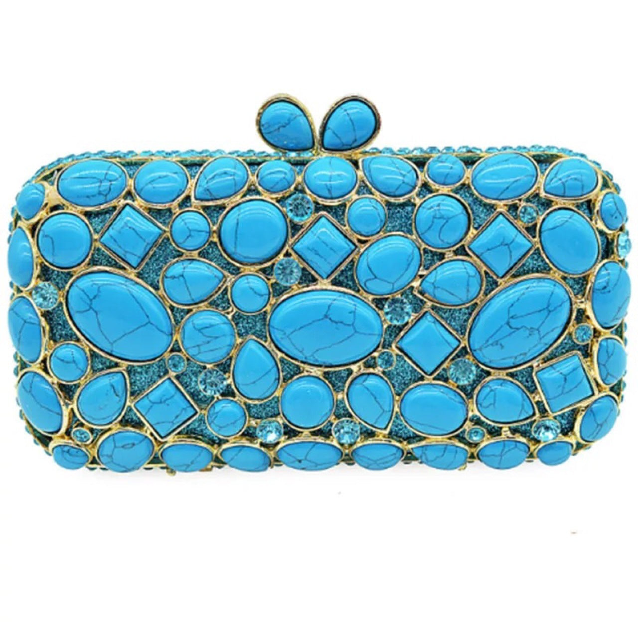 Agate Turquoise Diamond Banquet Rhinestone Hand Evening Bags