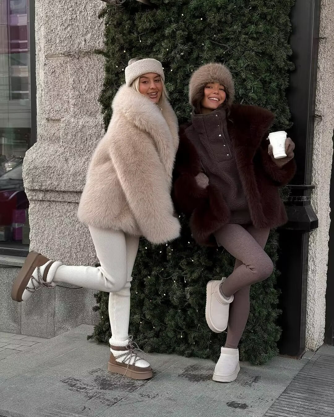 Faux Fur Thick Fluffy Imitation Fox Coats