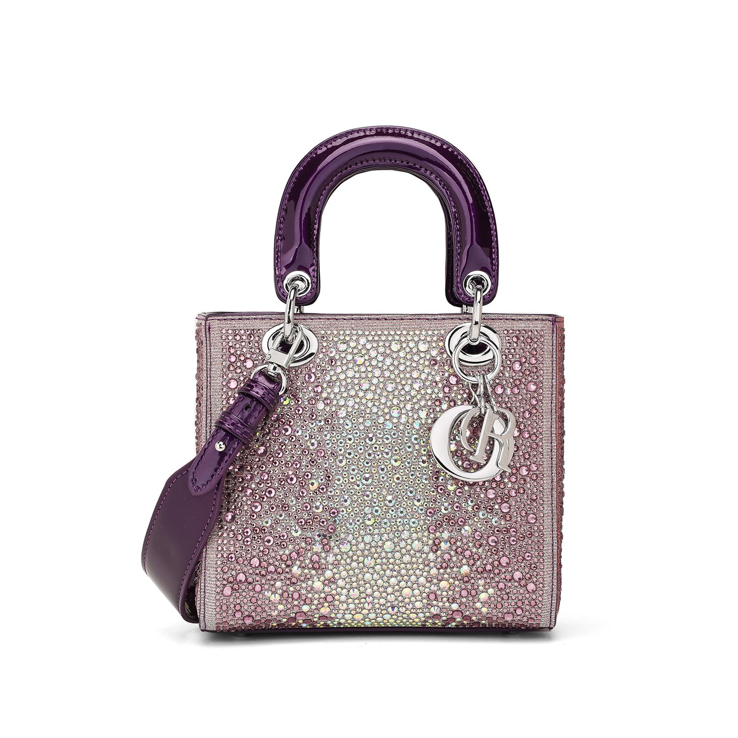 Women's Cowhide Fashionable Exquisite French Minority Rhinestone King Diamond Bags