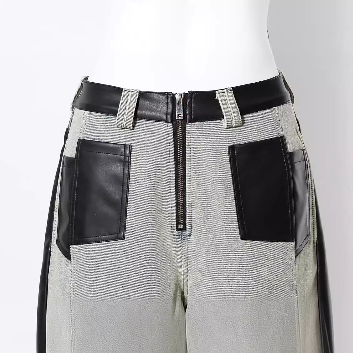 Women's Spring Loose Street Retro Washed Stitching Jeans