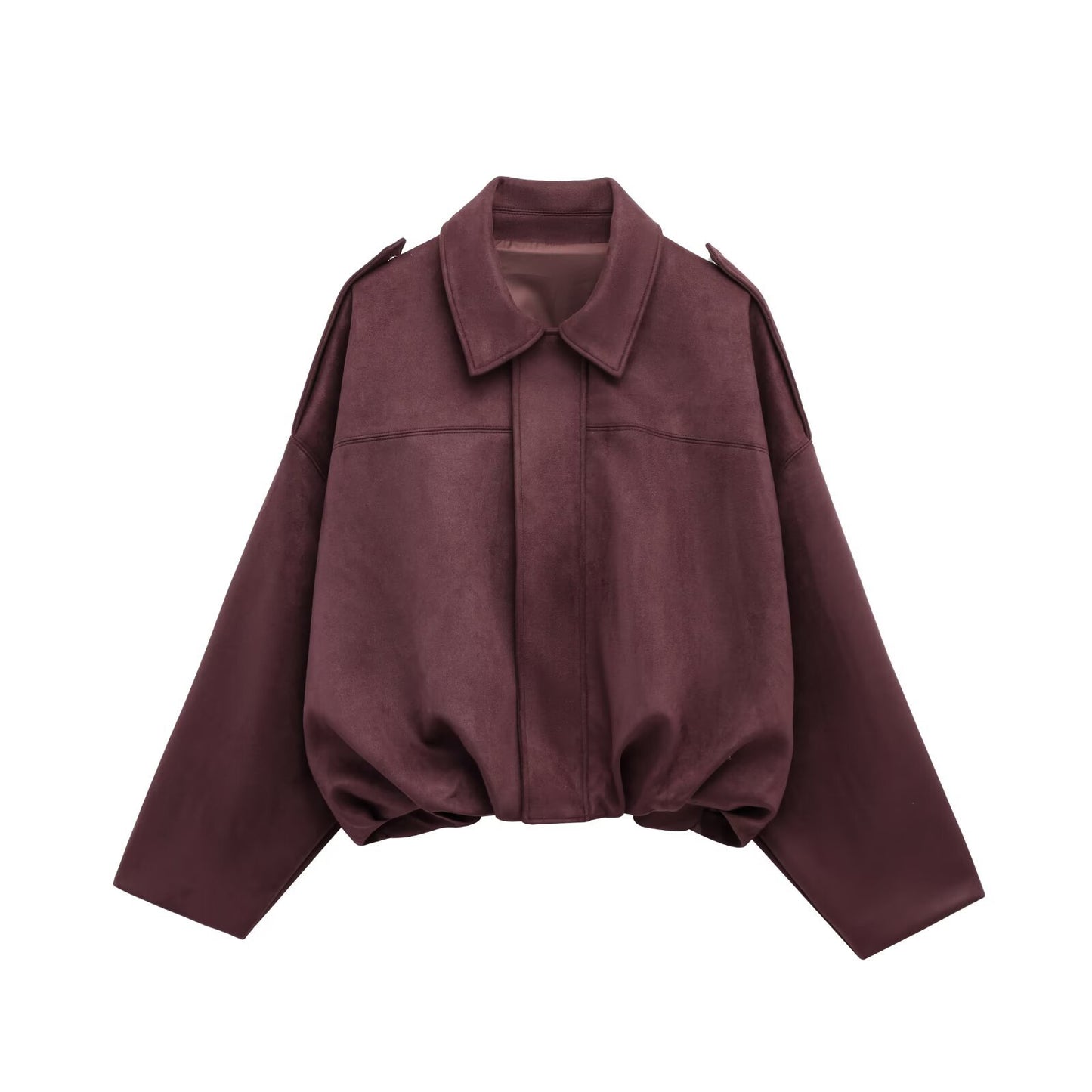 Women's Autumn Suede Texture Effect Pilot Clothing